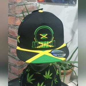 Jamaica Snapback Hat with Green and Yellow Accents 🇯🇲